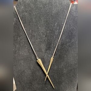 Artist K/LLER:  Sleek Brass Pendant Necklace